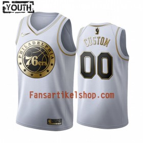 NBA Philadelphia 76ers Trikot Benutzerdefinierte Nike 2019-2020 Weiß Golden Edition Swingman - Kinder